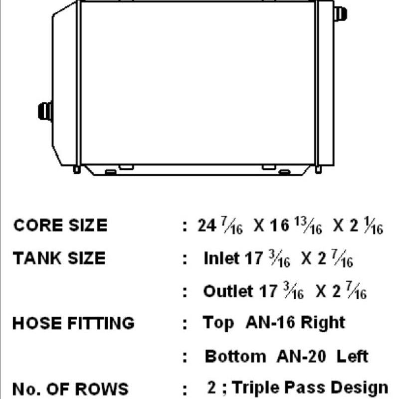 CSF Universal Triple Pass Dual Core Radiator w/AN Fittings-tuningsupply.com