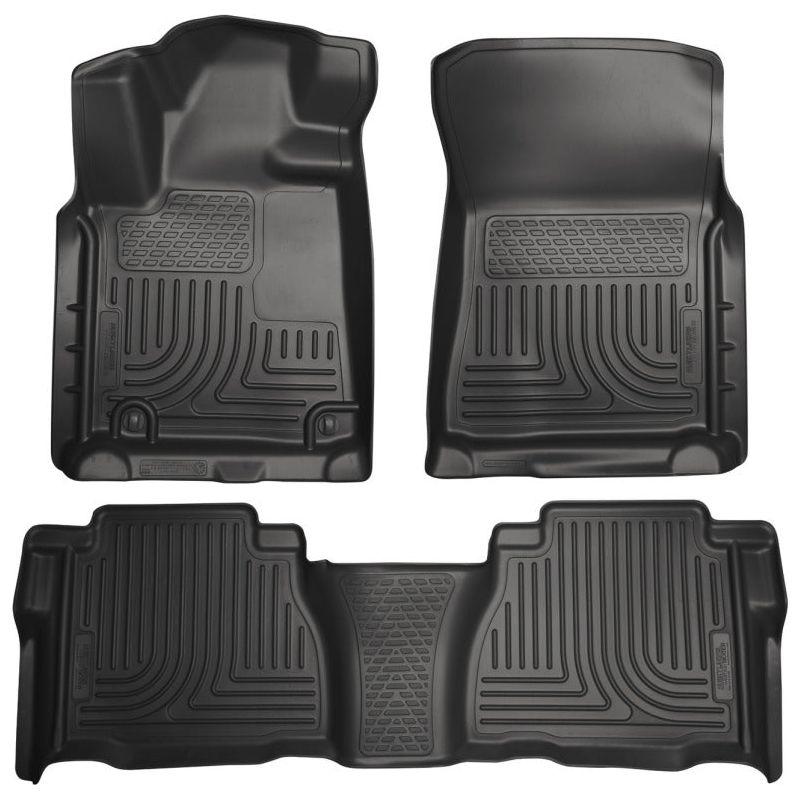 Husky Liners 07-11 Toyota Tundra Double/CrewMax Cab WeatherBeater Combo Black Floor Liners-tuningsupply.com