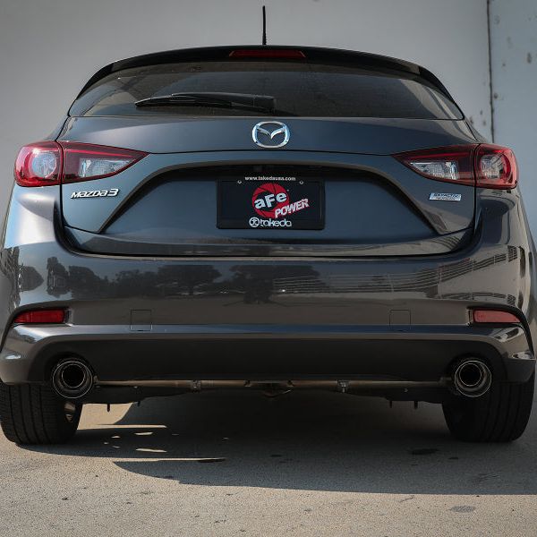 aFe Takeda 2-1/2in 304 SS Axle-Back Exhaust w/ Carbon Fiber Tips 14-18 Mazda 3 L4 2.0L/2.5L-tuningsupply.com