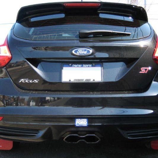 Rally Armor 12-19 Ford Focus ST / 16-19 RS Black UR Mud Flap w/ Tangerine Scream Logo-Mud Flaps-Rally Armor-RALMF27-UR-BLK/TS-SMINKpower Performance Parts