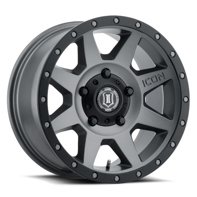 ICON Rebound 18x9 5x150 25mm Offset 6in BS 110.1mm Bore Titanium Wheel-tuningsupply.com