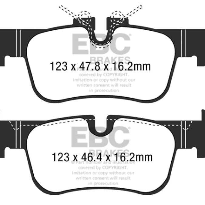 EBC 2016+ Mini Cooper Clubman (F54) 1.5L Turbo Greenstuff Rear Brake Pads-tuningsupply.com