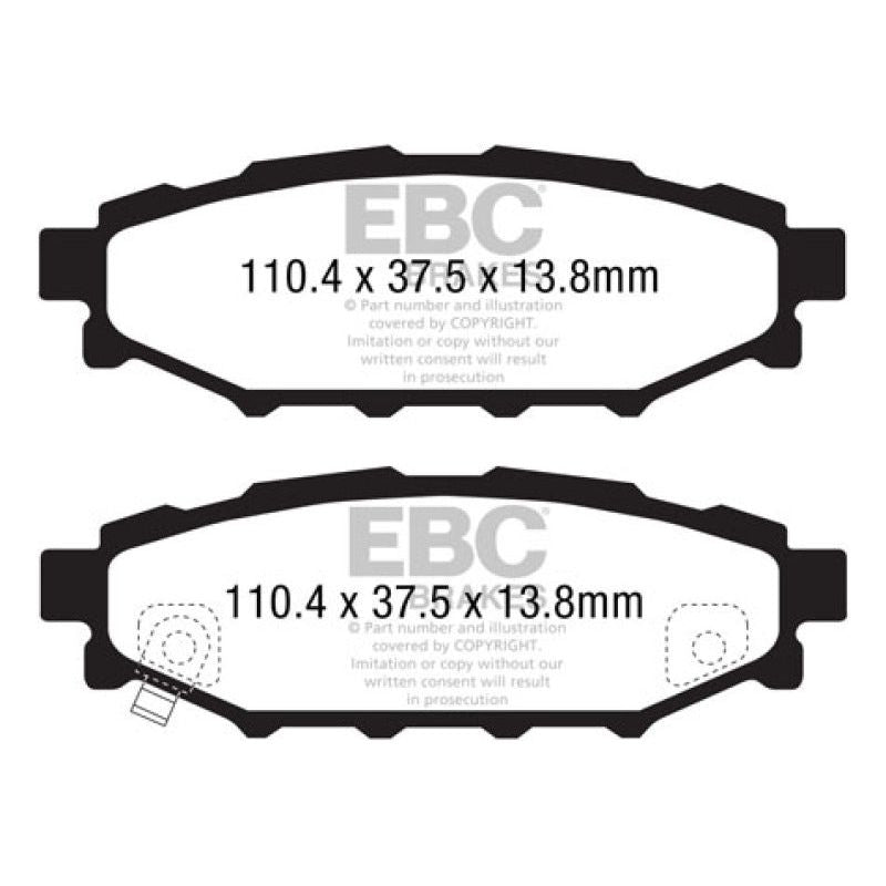 EBC 12+ Subaru BRZ 2.0 (solid rear rotors) Redstuff Rear Brake Pads-tuningsupply.com