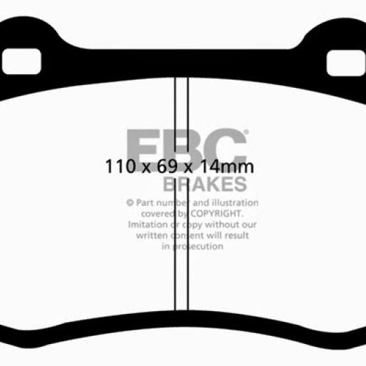 EBC 96-00 Lotus Esprit Turbo 2.0 Turbo GT3 Redstuff Front Brake Pads-tuningsupply.com