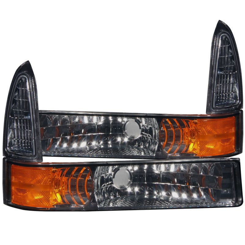 ANZO 2000-2004 Ford Excursion Euro Parking Lights Smoke w/ Amber Reflector-tuningsupply.com