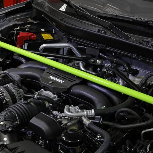 Perrin 2013+ BRZ/FR-S/86/GR86 Strut Brace - Neon Yellow Wrinkle - SMINKpower Performance Parts PERPSP-SUS-066NY Perrin Performance