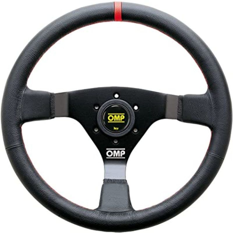 OMP WRC Steering Wheel Black/Red Leather-tuningsupply.com