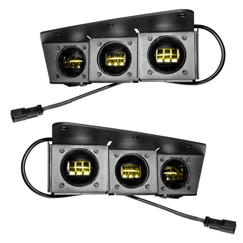 ORACLE Lighting 21-22 Ford Bronco Triple LED Fog Light Kit for Steel Bumper - Yellow SEE WARRANTY-tuningsupply.com