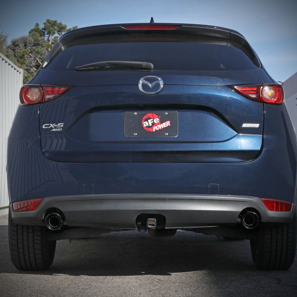 aFe Takeda 17-21 Mazda CX-5 2.5L (t) 2.5in. SS Axle-Back Exhaust System w/Black Tips-tuningsupply.com