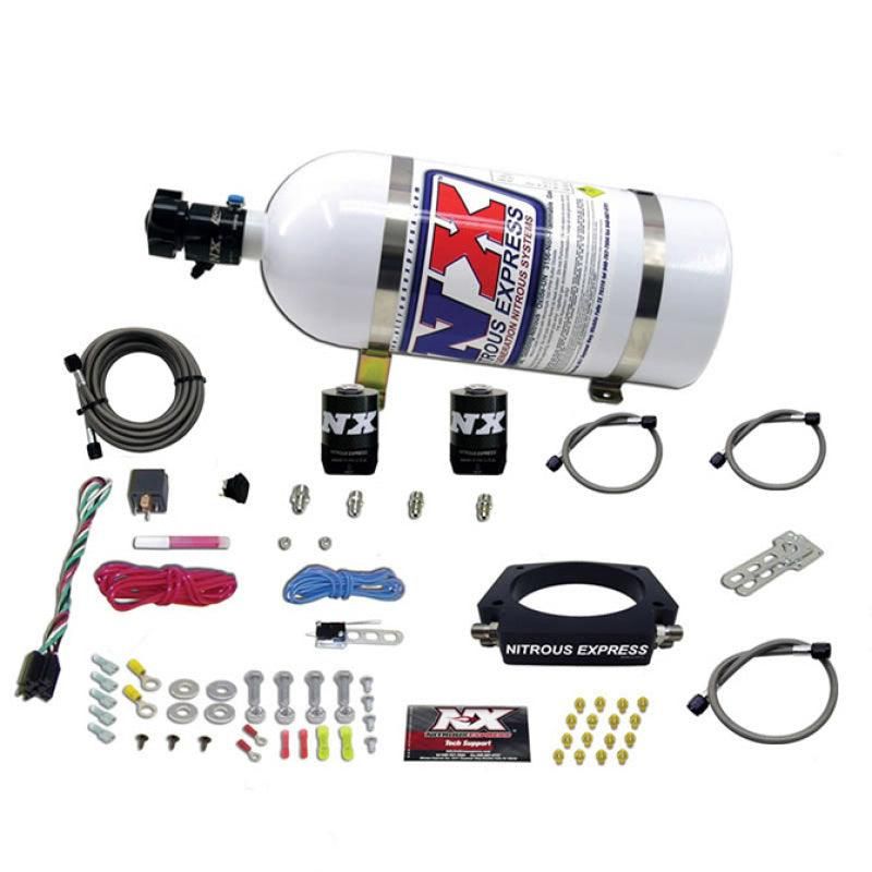 Nitrous Express GM LS 90mm Nitrous Plate Kit (50-400HP) w/10lb Bottle - SMINKpower Performance Parts NEX20934-10 Nitrous Express