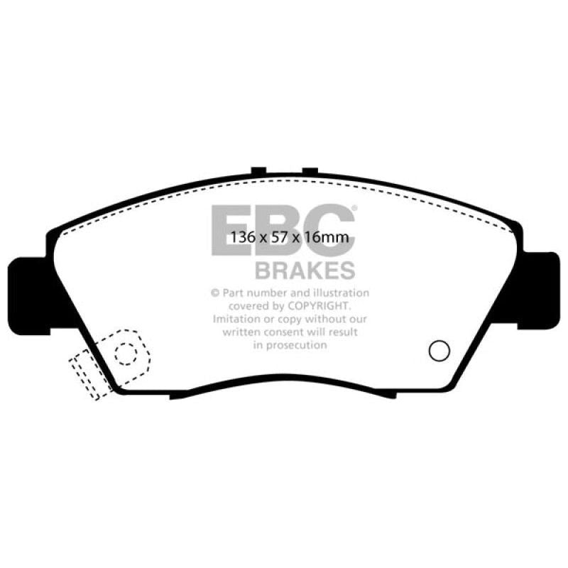 EBC 12 Acura ILX 1.5 Hybrid Redstuff Front Brake Pads-tuningsupply.com