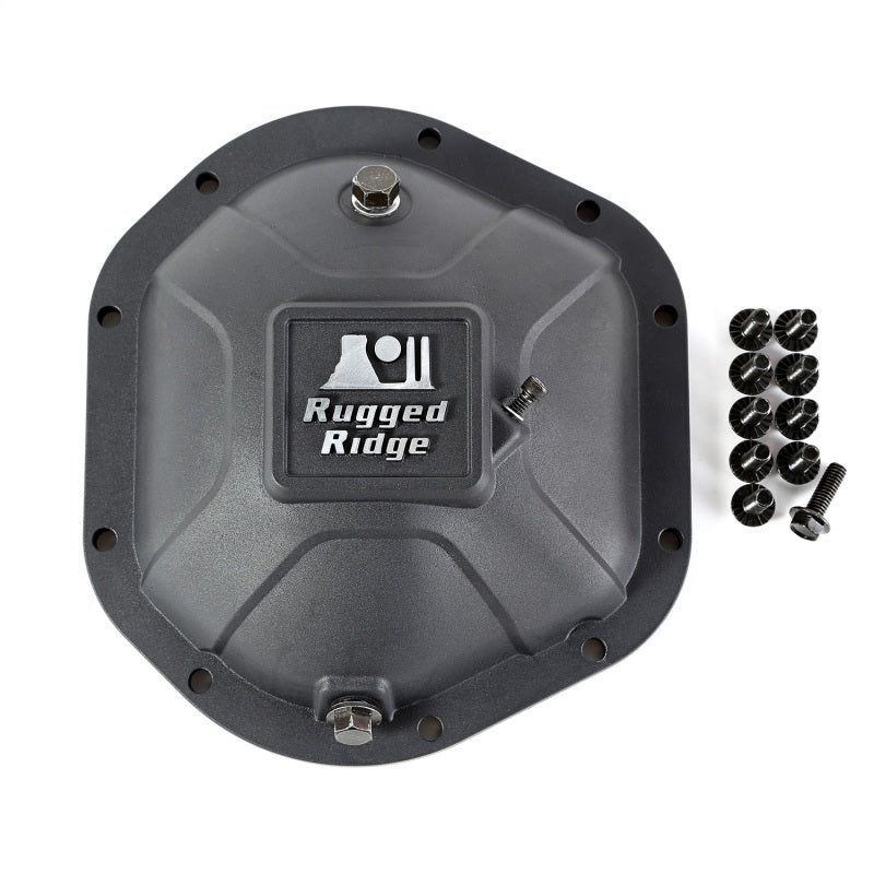 Rugged Ridge Boulder Aluminum Differential Cover Dana 44 Black-Diff Covers-Rugged Ridge-RUG16595.12-SMINKpower Performance Parts