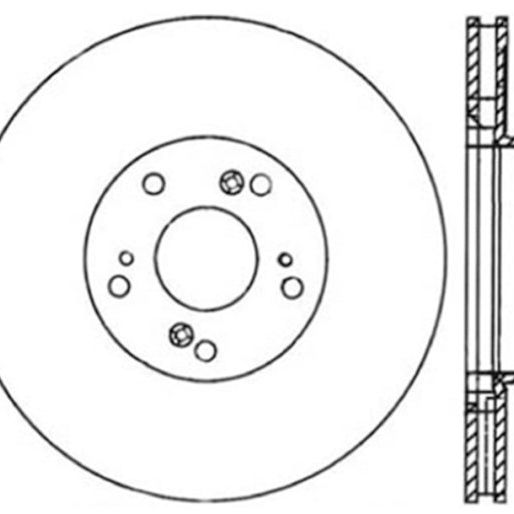 StopTech 02-06 Acura RSX Type S / 06-09 Honda Civic Si Slotted & Drilled Left Front Rotor-Brake Rotors - Slot & Drilled-Stoptech-STO127.40057L-SMINKpower Performance Parts