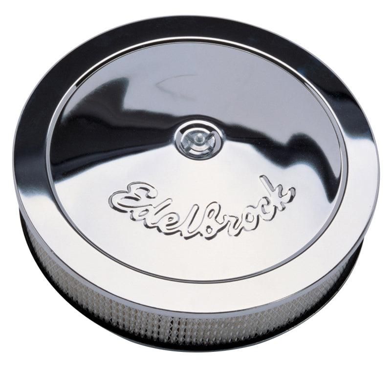 Edelbrock Air Cleaner Pro-Flo Series Round Steel Top Paper Element 14In Dia X 3 313In Chrome-tuningsupply.com