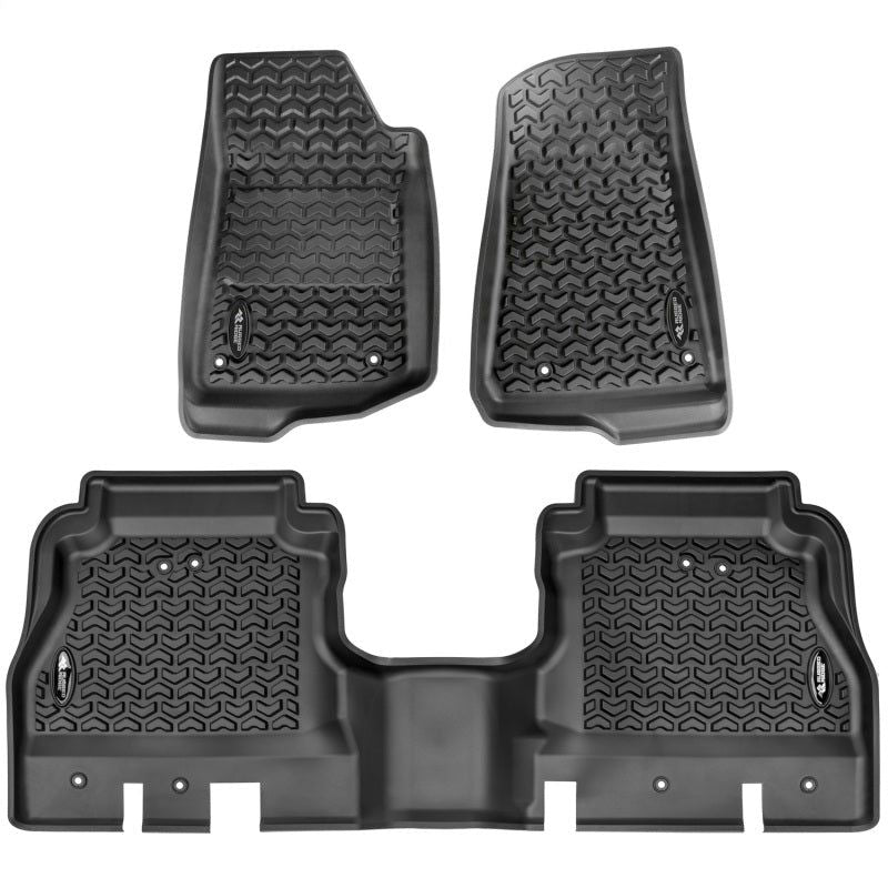 Rugged Ridge Floor Liner Kit Black F/R 20-21 Jeep Gladiator (JT)-Floor Mats - Rubber-Rugged Ridge-RUG12987.44-SMINKpower Performance Parts