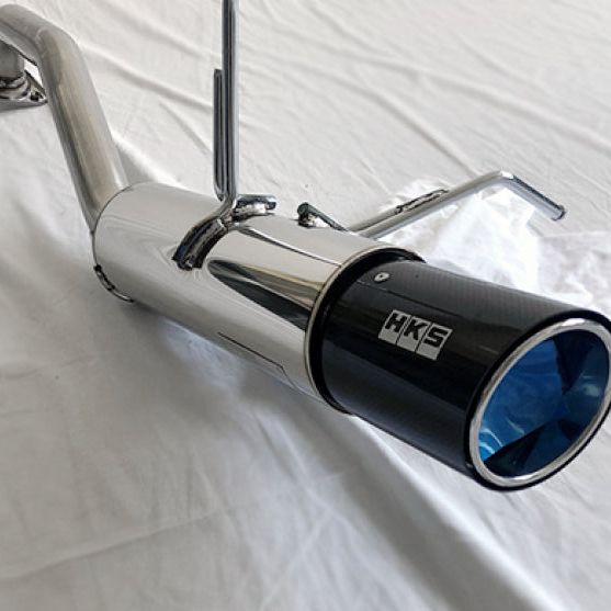 HKS Hi-Power Muffler 2014+ Honda Fit Sport GK5 w/ Carbon Tips-tuningsupply.com