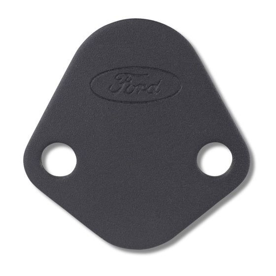 Ford Racing Fuel Pump Block Off Plate - Black Crinkle Finish w/ Ford Oval-tuningsupply.com