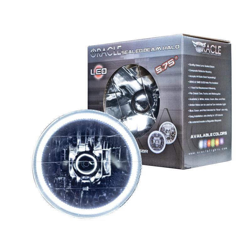 Oracle Pre-Installed Lights 5.75 IN. Sealed Beam - White Halo SEE WARRANTY-tuningsupply.com