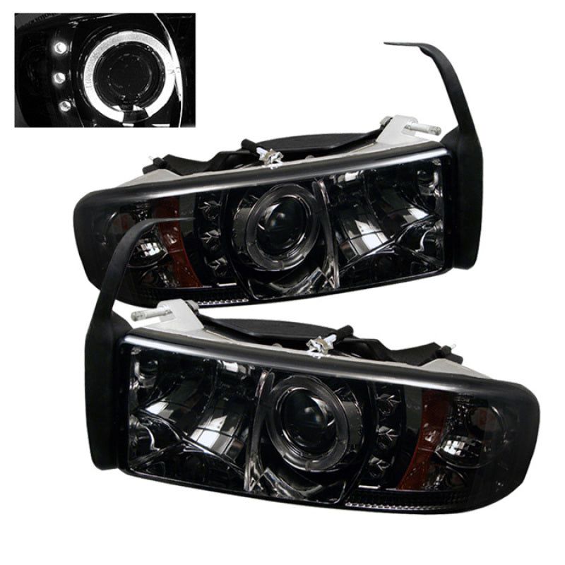 Spyder Dodge Ram 1500 94-01 94-02 Projector Headlights LED Halo LED Smke PRO-YD-DR94-HL-AM-SMC-Headlights-SPYDER-SPY5010100-SMINKpower Performance Parts