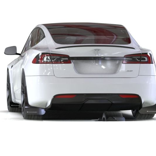 Rally Armor 21-23 Tesla Model S/ S Plaid Black UR Mud Flap w/ Metallic Black Logo - SMINKpower Performance Parts RALMF101-UR-BLK-MBK Rally Armor