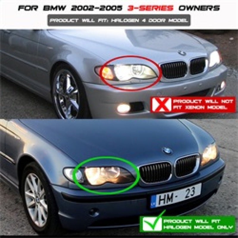 Spyder BMW E46 3-Series 02-05 4DR Projector Headlights 1PC LED Halo Blk PRO-YD-BMWE4602-4D-AM-BK-Headlights-SPYDER-SPY5042415-SMINKpower Performance Parts