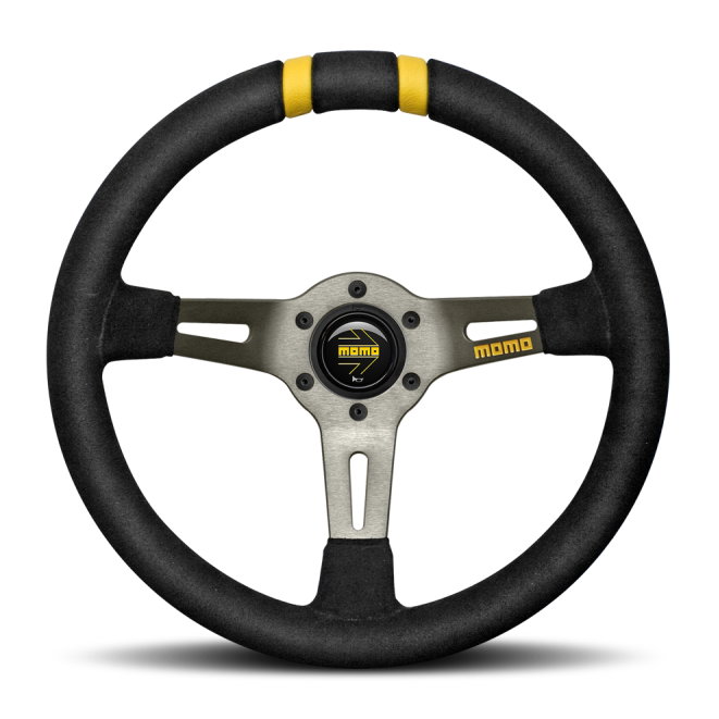 Momo MODDRIFT Steering Wheel 330 mm -  Black Suede/Anth Spokes/2 Stripes-tuningsupply.com