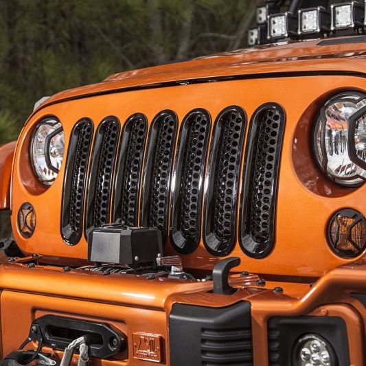 Rugged Ridge Grille Inserts Perforated 07-18 Jeep Wrangler-Grilles-Rugged Ridge-RUG11306.31-SMINKpower Performance Parts