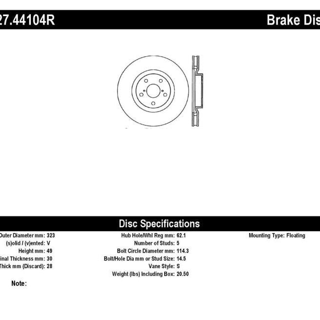 StopTech 5/93-98 Toyota Supra Turbo Right Front Slotted & Drilled Rotor-Brake Rotors - Slot & Drilled-Stoptech-STO127.44104R-SMINKpower Performance Parts