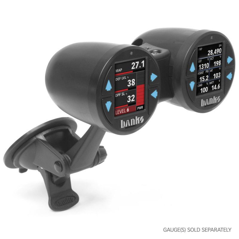 Banks Power Dual Gauge Pod Suction Mount For iDash 1.8 And 52mm Gauges-tuningsupply.com