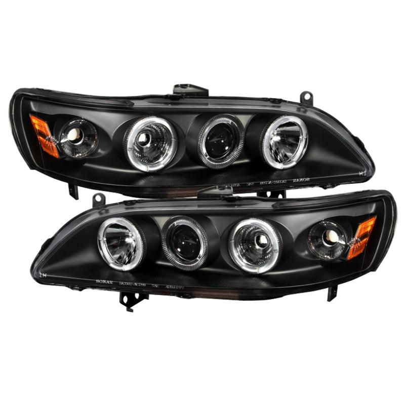 Spyder Honda Accord 98-02 1PC Projector Headlights LED Halo Amber Reflctr Blk PRO-YD-HA98-AM-BK - SMINKpower Performance Parts SPY5010728 SPYDER