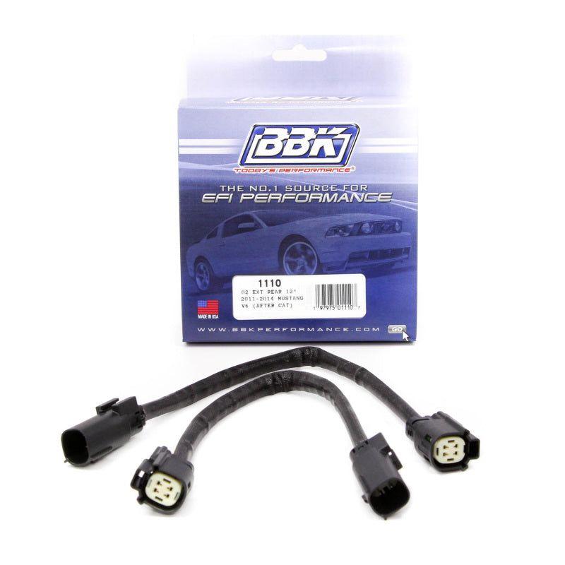 BBK 11-14 Mustang V6 GT Rear O2 Sensor Wire Harness Extensions 12 (pair)-tuningsupply.com