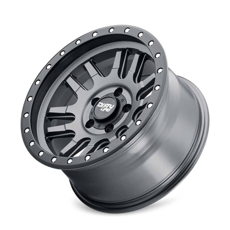 Dirty Life 9309 Canyon Pro 17x9/5x127 BP/-12mm Offset/71.5mm Hub Satin Graphite Wheel - Beadlock-tuningsupply.com