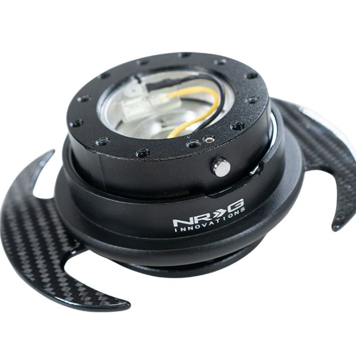 NRG Quick Release Kit Gen 3.0 - Black Body / Black Ring w/ Carbon Fiber Handles - SMINKpower Performance Parts NRGSRK-650CF NRG