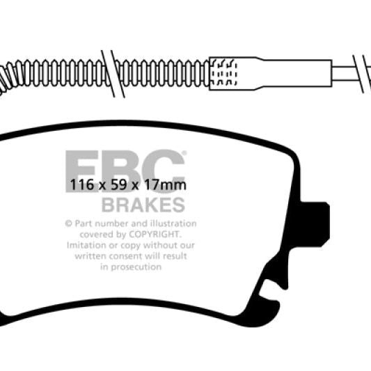 EBC 09-11 Audi A6 Quattro 3.0 Supercharged Redstuff Rear Brake Pads-tuningsupply.com