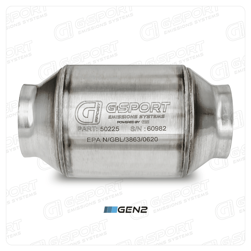 GESI G-Sport 400 CPSI GEN 2 EPA Compliant 2.5in Inlet/Outlet Catalytic Converter-4in x 4in-350-500HP-tuningsupply.com