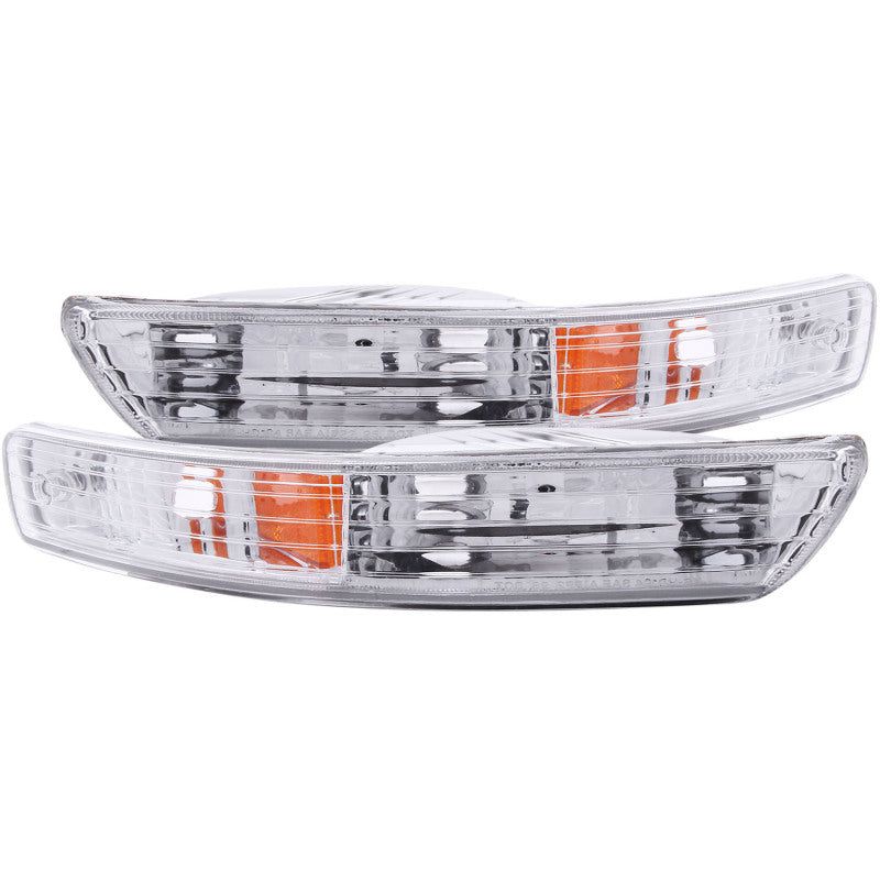 ANZO 1998-2001 Acura Integra Euro Parking Lights Chrome w/ Amber Reflector-tuningsupply.com