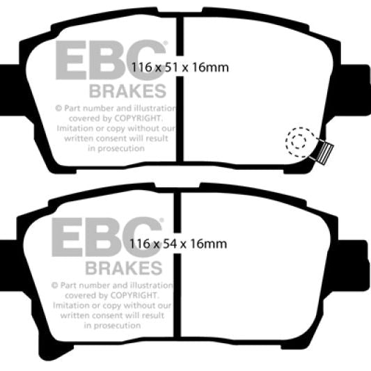 EBC 03-07 Scion XA 1.5 Yellowstuff Front Brake Pads-tuningsupply.com