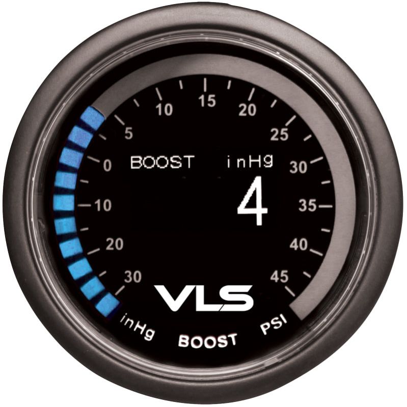 Revel VLS 52mm 30inHg-45PSI Digital OLED Boost Gauge-Gauges-Revel-RVL1TR1AA001R-SMINKpower Performance Parts