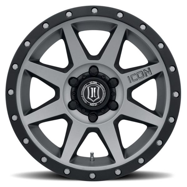 ICON Rebound 17x8.5 6x5.5 25mm Offset 5.75in BS 95.1mm Bore Titanium Wheel-tuningsupply.com