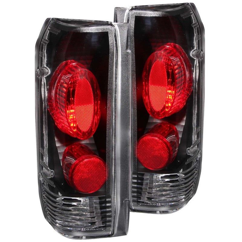 ANZO 1989-1996 Ford F-150 Taillights Black-tuningsupply.com