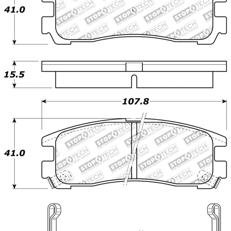 StopTech Performance 4/89-99 Mitsubishi Eclipse GST Rear Brake Pads-Brake Pads - Performance-Stoptech-STO309.03830-SMINKpower Performance Parts