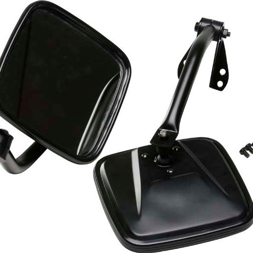 Kentrol 55-86 Jeep CJ Mirror Kit Pair- Powdercoat Black-tuningsupply.com