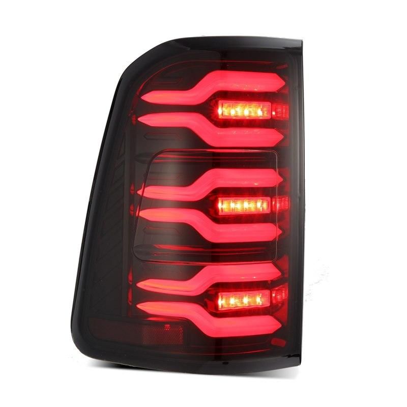 AlphaRex 19-21 Dodge Ram 1500 Luxx-Series LED Tail Lights Black/Red w/Activ Light/Seq Signal-tuningsupply.com