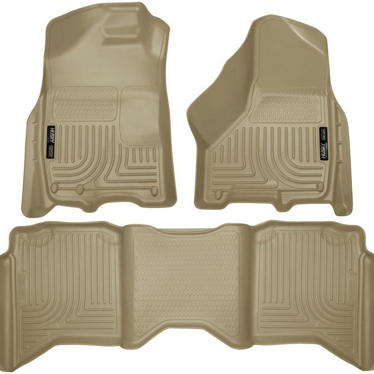 Husky Liners 2012 Dodge Ram 1500/2500/3500 Crew Cab WeatherBeater Combo Tan Floor Liners-tuningsupply.com