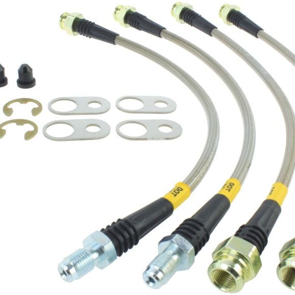 StopTech 08-10 Mitsubishi Lancer Ralliart Stainless Steel Rear Brake Lines-Brake Line Kits-Stoptech-STO950.46509-SMINKpower Performance Parts