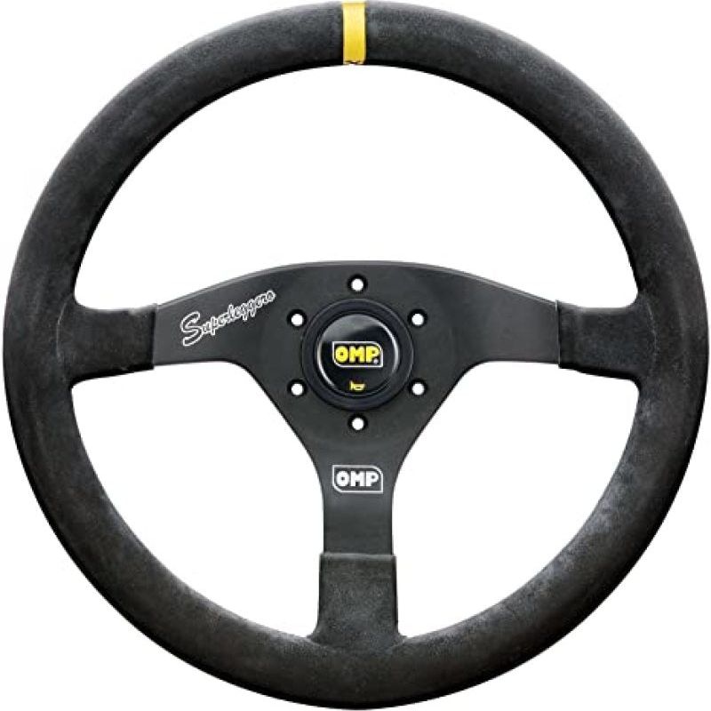 OMP Velocita Superleggero Suede Leather 350mm Diameter Steering Wheel Black-tuningsupply.com