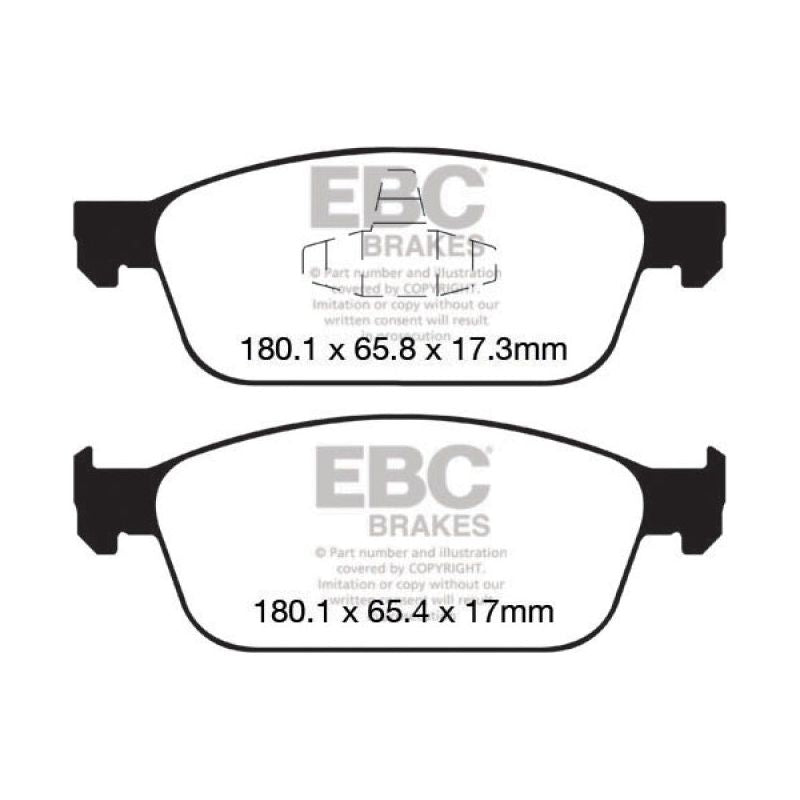 EBC 12+ Ford Focus 2.0 Turbo ST Greenstuff Front Brake Pads-tuningsupply.com