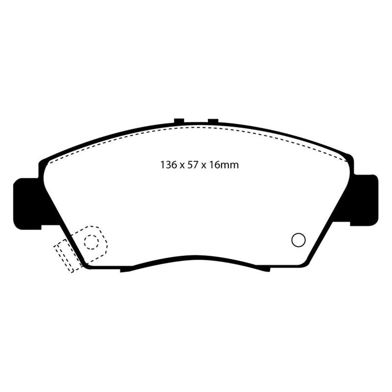 EBC 12 Acura ILX 1.5 Hybrid Yellowstuff Front Brake Pads-tuningsupply.com