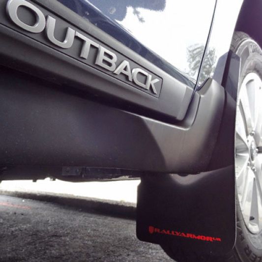 Rally Armor 15-19 Subaru Outback Black UR Mud Flap w/ Grey Logo-Mud Flaps-Rally Armor-RALMF36-UR-BLK/GRY-SMINKpower Performance Parts