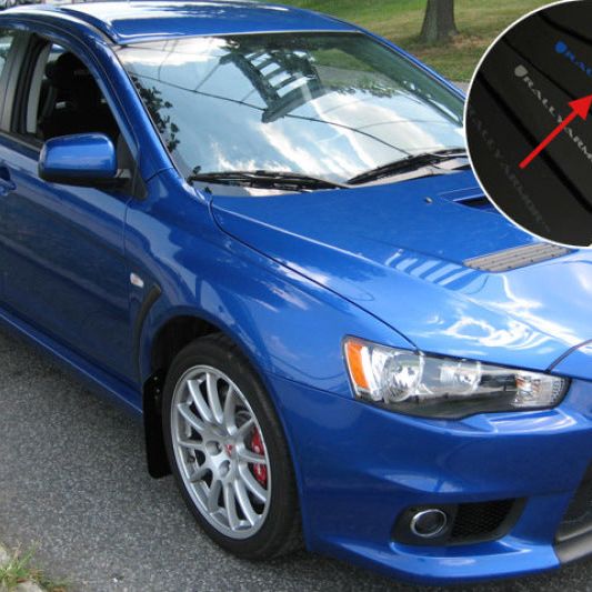 Rally Armor 08-17 Mitsubishi EVO X Black UR Mud Flap w/ Blue Logo-tuningsupply.com